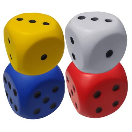 BESPORTBLE 4 Stück Teiliges PU Schaumwürfel Bunte Würfel Spielwürfel Partyspiel Zubehör Leichte Tragbare Würfel für Brettspiele und Rollenspiele für Zuhause Party und Bar Zufällige Farbe von BESPORTBLE