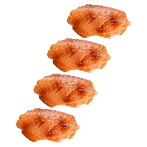 BESPORTBLE 4 Stück Teiliges PVC Fake Food Realistische Hähnchenflügel Lebensmittelecht Simulierte Deko für Foto Requisiten Küche Party Restaurant Bereich von BESPORTBLE