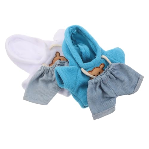 BESPORTBLE 4 Stück Teiliges Plüschbären-Outfit aus Weicher Baumwolle mit Hoodie und Jeans für Kuscheltiere Kawaii Bärenkleidung für DIY Puppen und Plüschzubehör von BESPORTBLE
