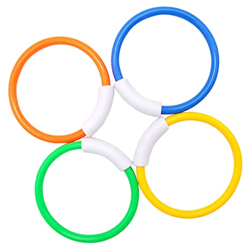 BESPORTBLE 4 Stück Teiliges Tauchringe Wasserspielzeug Bunte Glatte Tauchringe zum Greifen Schwimmtraining Poolspielzeug für Jungen und Mädchen Strandspielzeug Zufällige Zufällige Farbe von BESPORTBLE
