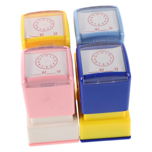 BESPORTBLE 4 Stück Teiliges Uhr Stempel Pädagogische Lernspielzeuge zur Zeitbestimmung Kompakt und Tragbar für Klassenzimmer und Outdoor Lebendiges Design zur Spielerischen Zeiterkennung von BESPORTBLE