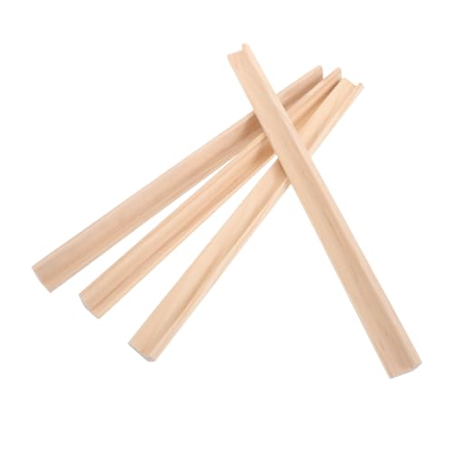 BESPORTBLE 4 Stück Teiliges Unvollendetes Holz Domino Regal Einreihige Ständer für Mexican Train und Mahjong Spiele DIY Bastelbasis und Lernwerkzeug für Holz Trays für Spielzubehör von BESPORTBLE