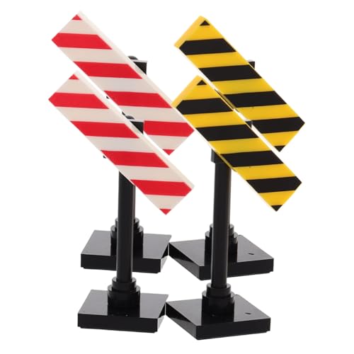 BESPORTBLE 4 Stück Teiliges Verkehrszeichen Modellset für Realistische DIY Bausteine für Verkehrsschilder und Barrieren Kreatives für Rollenspiele und Verkehrsszenen von BESPORTBLE