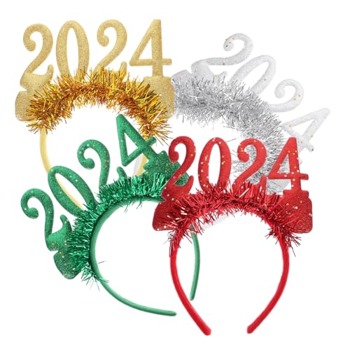 BESPORTBLE 4 Stück Teiliges Year Hairband Glitzerndes Haarreif Party Kostümaccessoire für Erwachsene Weihnachten Silvester Festlicher Haarschmuck Rot Grün Gold Silber BESPORTBLE 4 Stück Teiliges Year Hairband Glitzerndes Haarreif Party Kostümaccessoire für Erwachsene Weihnachten Silvester Festlicher Haarschmuck Rot Grün Gold Silber von BESPORTBLE