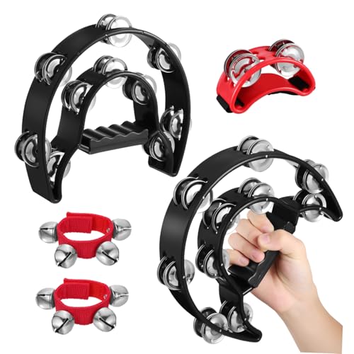 BESPORTBLE 4 Stück Teiliges mit Handtrommel Handglocken und Handgelenk bändern Ergonomisch Sicher Langlebig für Musikalische Früherziehung und Partys von BESPORTBLE