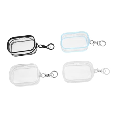 BESPORTBLE 4 Stück Transparente PVC Puppen-aufbewahrungstaschen mit Abnehmbarem Schlüsselanhänger Tragbare Reißverschlussversiegelte Organizer für Kuscheltiere Sammelobjekte und Kosmetik von BESPORTBLE