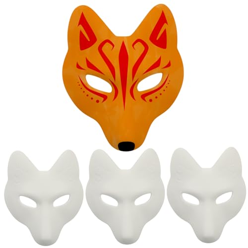 BESPORTBLE 4 Stück Weiße Blanko Handbemalte Fuchsmaske DIY Cosplay Maske für Halloween Karneval und Partys Unfertige Tiermaske aus PU Material für Kreative Gestaltung BESPORTBLE 4 Stück Weiße Blanko Handbemalte Fuchsmaske DIY Cosplay Maske für Halloween Karneval und Partys Unfertige Tiermaske aus PU Material für Kreative Gestaltung von BESPORTBLE