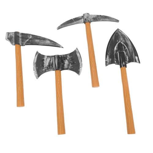 BESPORTBLE 4 Stück Zwergen-Requisiten Kostüm Requisit Gnom Cosplay Spitzhacke Spatenspielzeug dekoratives Spitzhackenmodell -Requisite Halloween Kostüm Plastik von BESPORTBLE