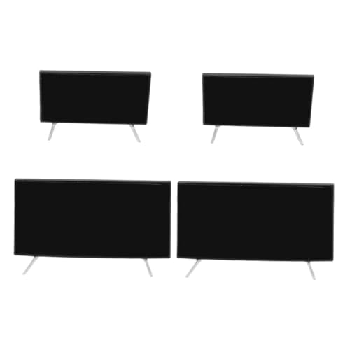 BESPORTBLE 4 Stücke Maßstab Miniatur Tv mit Stabilem Sockel Miniatur Fernseher Dekoration für Puppenhaus Mini Haus Deko Puppenmöbel Zubehör von BESPORTBLE