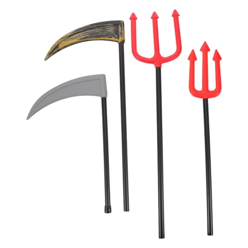 BESPORTBLE 4-teiliges Sichel-Requisitenset für Halloween-Partys: realistisches Sichel-Dreizack-Set aus Kunststoff – Bühnenauftritt, Cosplay, Halloween-Zubehör BESPORTBLE 4-teiliges Sichel-Requisitenset für Halloween-Partys: realistisches Sichel-Dreizack-Set aus Kunststoff – Bühnenauftritt, Cosplay, Halloween-Zubehör von BESPORTBLE