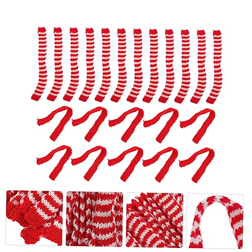 BESPORTBLE 40 Stck. Teiliges Kreative Mini Schals aus Weicher Wolle für Puppen und Spielzeugfiguren Bunte Rot Weiß Grüne Streifen Leicht Vielseitig für Bastelprojekte und Partydekoration von BESPORTBLE
