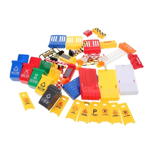 BESPORTBLE 40 Stück Frühe Bildungsprostikspielzeug Mini -Bauspielzeug Mini-Konstruktionskegel Straßenverkehrszeichen Mini-Leitkegel aus Kunststoff Verkehrskegel-Spielset Minifass Abs von BESPORTBLE