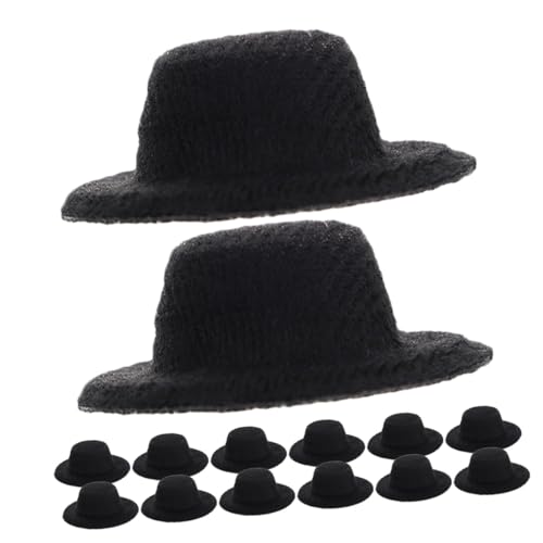 BESPORTBLE 40 Stück Mini Schwarze Hochformat Hüte Kleine Top Hats für DIY Puppenhaus Zubehör Haarspangen Basteln Halloween Karneval Dekoration von BESPORTBLE