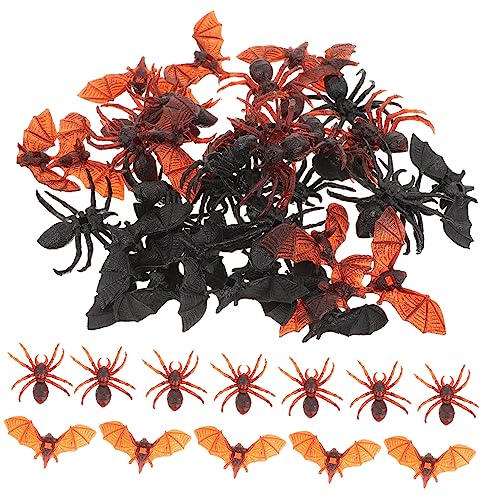 BESPORTBLE 40 Stück Teiliges Halloween Deko mit Realistischen Kunststoffspinnen und Fledermaus Spielzeugen Gruselige Partydekoration für Halloween Langlebige Detailgetreue von BESPORTBLE