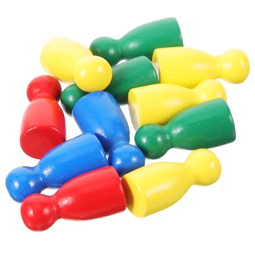 BESPORTBLE 40 Stück Teiliges Holzspielsteine für Brettspiele Menschlich Geformte Spielfiguren Bunte Flugschachfiguren Pädagogisches Zubehör für Farb und Denkförderung Zufällige Farbe von BESPORTBLE