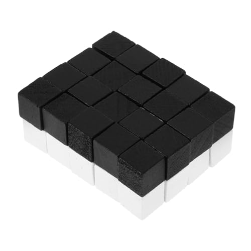 BESPORTBLE 40 Stück Teiliges Mini Schachspiel Holz Schachfiguren Quadratisch Glatte Spielfiguren für Brettspiele Tragbar Leicht und Spielerisch für Familie und Freunde von BESPORTBLE