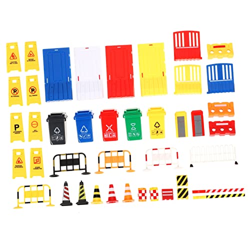 BESPORTBLE 40 Stück Teiliges Miniatur Verkehrsschild Spielset mit Baustellen und Warnschildern Realistische Straßensimulation für Pädagogisches Lernspielzeug zur Verkehrserziehung und von BESPORTBLE