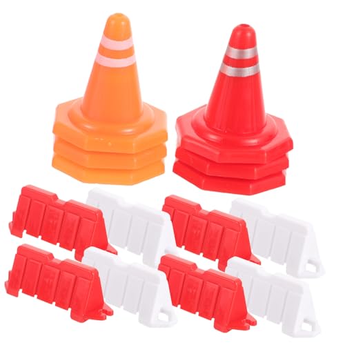 BESPORTBLE 40 Stück Teiliges Verkehrszeichen Mini verkehrskegeln und Straßensperren aus Robustem PP Lehrreiches Baustellenfahrzeug Zubehör für Verkehrszeichen Lernen und Rollenspiel von BESPORTBLE