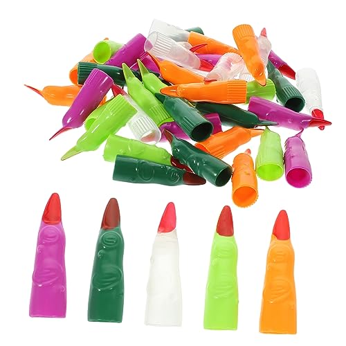 BESPORTBLE 40Stücke Farbige Hexenfinger Für Halloween Leuchtende Fake Finger Für Hexen Und Cosplay Partybevorzugungen Und Requisiten Für Gruselige Anlässe von BESPORTBLE