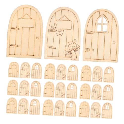 BESPORTBLE 45 Stück Teiliges Holz Feentüren Unbemalt Miniatur Garten-Dekoration DIY Basteln Kreative Fenster für Innen Außendeko Natürliche Robuste Mini Türen für Feenhäuser von BESPORTBLE