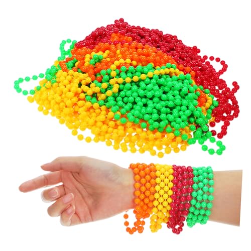BESPORTBLE 48 . Neon Perlen Halsketten Retro Kunststoff Halsketten in Orange Grün Gelb Rosa Je Leichte Partyaccessoires für Karneval Mardi Gras Halloween Geburtstagsfeiern von BESPORTBLE