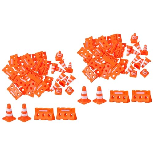 BESPORTBLE 48 Stück Verkehrsspielzeug Kognitives Verkehrsspielzeug Für Miniatur Wiederverwendbar Mini Sicherheitskegel Klassenzimmermaterial Zaun Übungskegel Bildung von BESPORTBLE