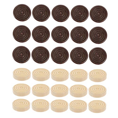 BESPORTBLE 48 Stücke Überprüft Checker Zubehör Checkers Erwachsene Ai Dark Solide Zubehör Große Nur Backgammon Chips Mini Holz von BESPORTBLE