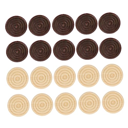 BESPORTBLE 48Stücke Holz Checkers Zubehör Runde Entwürfe Für Schach Und Backgammon Hochwertige Holzschachstücke Holzfarbe Für Kreative Spielgestaltungen von BESPORTBLE