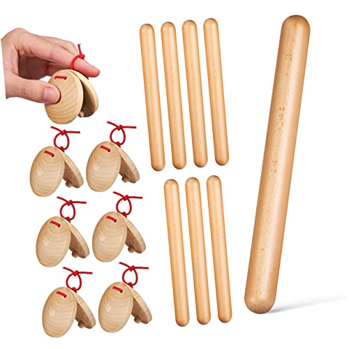 BESPORTBLE 4Paare Holzrhythmusstäbe und Holz Castanets Musikinstrumente für Sicheres aus Hochwertigem Holz für Rhythmusmusik für Monate und Älter für Schule BESPORTBLE 4Paare Holzrhythmusstäbe und Holz Castanets Musikinstrumente für Sicheres aus Hochwertigem Holz für Rhythmusmusik für Monate und Älter für Schule von BESPORTBLE