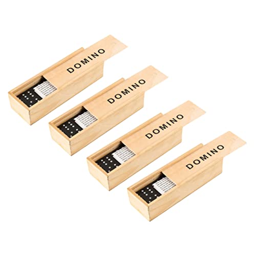 BESPORTBLE 4Sätze Interaktive Holz Dominosteine für Erwachsene Spaßiges Lernspielzeug für Fördert Kreativität und Hand Auge Koordination Eleganter Holzbox mit Aufbewahrt von BESPORTBLE