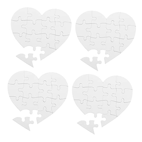 BESPORTBLE 4Sätze Leere Puzzlestücke Zum Ausmalen Für Herzform DIY Puzzle Zum Gestalten Und Kreative Bastelmaterialien Für Geburtstagsfeiern Und Kreative Projekte von BESPORTBLE