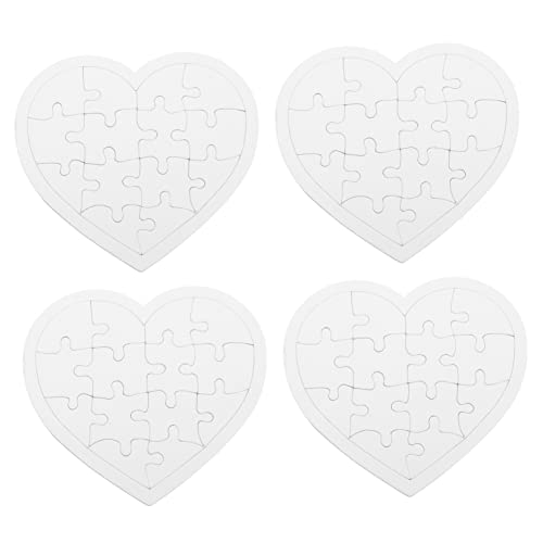 BESPORTBLE 4Sätze Leeres Herz Puzzle Papier Teiliges für DIY Färben und Gestalten für Kreative Bastelprojekte und Fördert Feinmotorik und Kreativität von BESPORTBLE