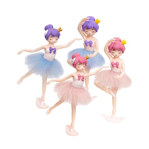 BESPORTBLE 4Stücke Ballerina Figuren Für Kuchendekoration Süße Mädchenfiguren Als Bastelzubehör Für Geburtstagskuchen Und Deko Für Ballerina Themenfeiern von BESPORTBLE