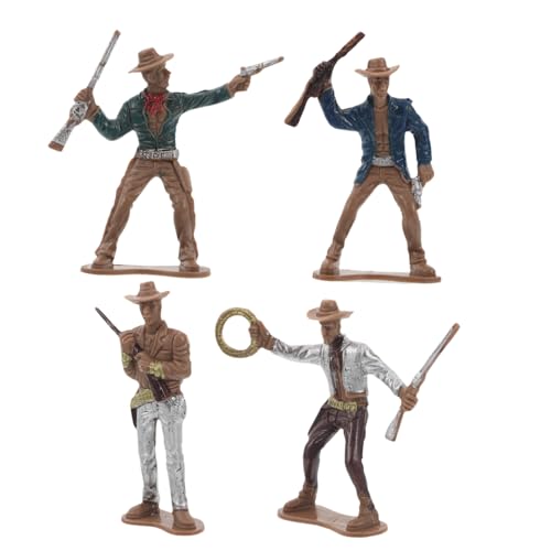 BESPORTBLE 4Stücke Cowboy Figuren Teiliges Dekorationsset Für Western Partys Und Sammlerstück Detailgetreue Cowboy Statuen Für Zuhause Und Puppenhäuser von BESPORTBLE