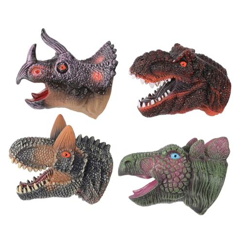 BESPORTBLE 4Stücke Dinosaurier Handpuppen Realistische Gummihandpuppen Für Tyrannosaurus Triceratops Stegosaurus Und Brachiosaurus Für Kreatives Und Rollenspiele von BESPORTBLE