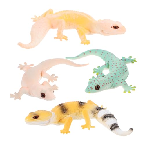BESPORTBLE 4Stücke Gecko Modelle Realistisches Tiermodell für Lernspielzeug Stabiles Kunststoffmaterial Fördert Kreativität und Fantasievolles von BESPORTBLE