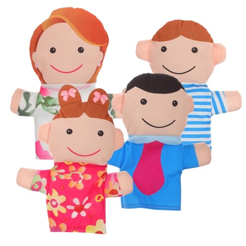 BESPORTBLE 4Stücke Handpuppen Für Lustige Puppen Für Rollenspiele Und Geschichtenerzählen Papa Mama Für Kleinkinder von BESPORTBLE