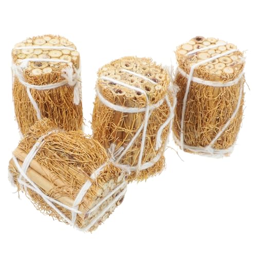 BESPORTBLE 4Stücke Heuballen Modell Für Puppenhaus Deko Mini Bale Dekoration Für Sandtisch Und Mini Dekoration Handgefertigt Variierende Designs von BESPORTBLE