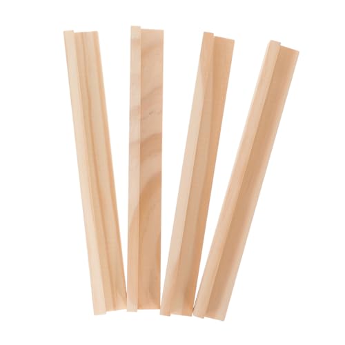 BESPORTBLE 4Stücke Holz Domino Halter Multifunktionale Spielkarten Basis DIY Dominoständer aus Naturholz für Freihändiges für Familien und Gesellschaftsspiele von BESPORTBLE