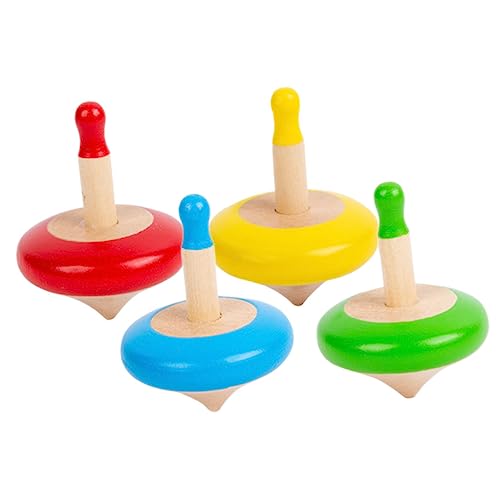 BESPORTBLE 4Stücke Holz Gyroskop Gyros Interessantes Tragbares Für Interaktive Spiele Für Kleinkinder Und Vorschulkinder Fördert Geschicklichkeit Und Kreativität von BESPORTBLE