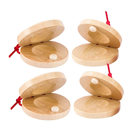 BESPORTBLE 4Stücke Holz Schlaginstrumente Für Kleinkinder Musikinstrumente Zur Frühen Mit Kastagnetten Und Rasseln Für Kreative Und Musikalische Bildung von BESPORTBLE