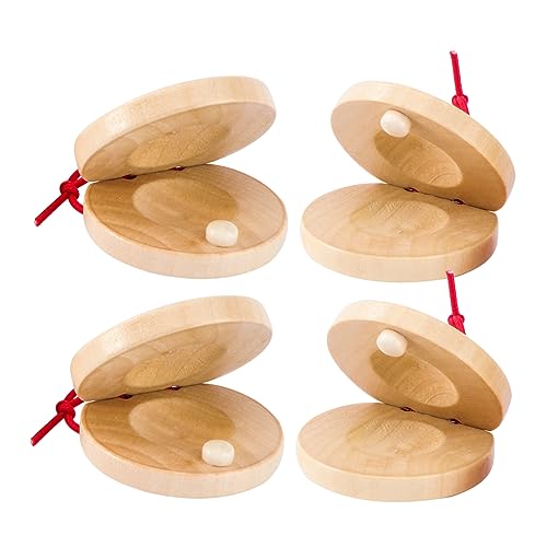 BESPORTBLE 4Stücke Holzspielzeug Percussion Instrumente Musikalische Frühförderung Mit Holzklappern Für Jungen Für Musikalische Entwicklung von BESPORTBLE