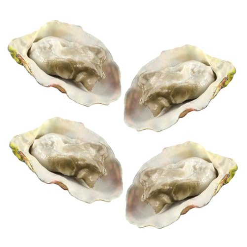 BESPORTBLE 4Stücke Kunstmeeresfrüchte Modell Muscheln Für Restaurant Deko Realistische Oysters Nachbildung Für Schaufenster Und Essensspielzeug von BESPORTBLE