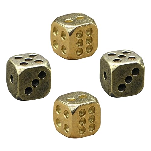 BESPORTBLE 4 Stück Dekorative Messing Würfel Spiel Requisiten für Nachtclub und Brettspiele Brassware Kreatives Design Stilvolle Spielaccessoires von BESPORTBLE