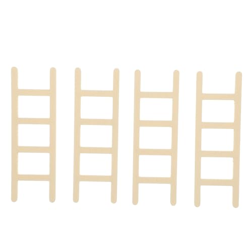 BESPORTBLE 4Stücke Mini Holzleiter Dekorative Leiter für Miniaturhäuser und Zubehör für Puppenhäuser Atmosphärische Ornamente für Kreative DIY Projekte von BESPORTBLE
