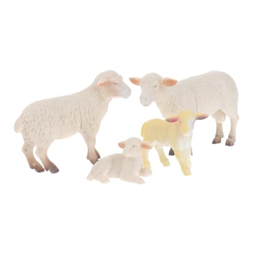 BESPORTBLE 4Stücke Mini Schaf Familien Modell Realistische Tierfiguren für Pädagogisches Kreativität und Vorstellungskraft für Kleine von BESPORTBLE