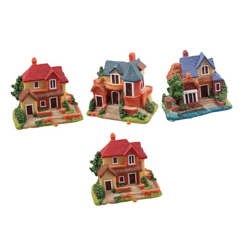 BESPORTBLE 4Stücke Miniaturhaus Deko Teilig Figuren für Mikro Landschaften für Garten und Zimmerdekoration Vielseitig Einsetzbar und Sicher der Anwendung von BESPORTBLE