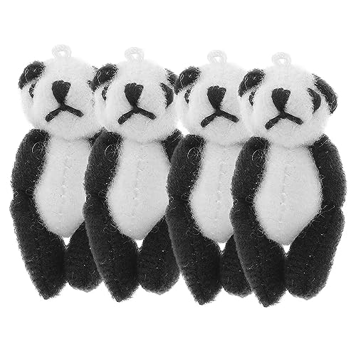 BESPORTBLE 4Stücke Panda Plüschfiguren Süße Gefüllte Pandas Als Schlüsselanhänger Deko Und Kinderspielzeug Kuschelige Panda Dolls Für Erwachsene von BESPORTBLE