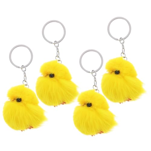 BESPORTBLE 4Stücke Plüsch Hühner Schlüsselanhänger Lustige Taschenaccessoires Weiche und Waschbare Partygeschenke Niedliches Zubehör für Erwachsene für Ostern von BESPORTBLE