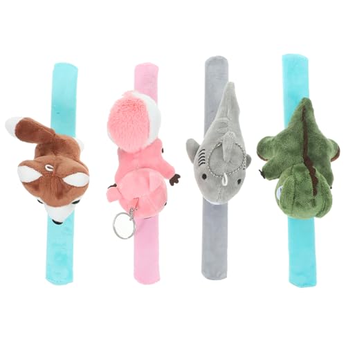 BESPORTBLE 4Stücke Plüsch Slap Armbänder für Tiermotiv Handgelenkspielzeug und Leicht für Dinosaurier Partys und Besondere Anlässe von BESPORTBLE